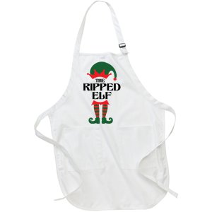 The Ripped Elf Funny Family Matching Christmas Full-Length Apron With Pockets