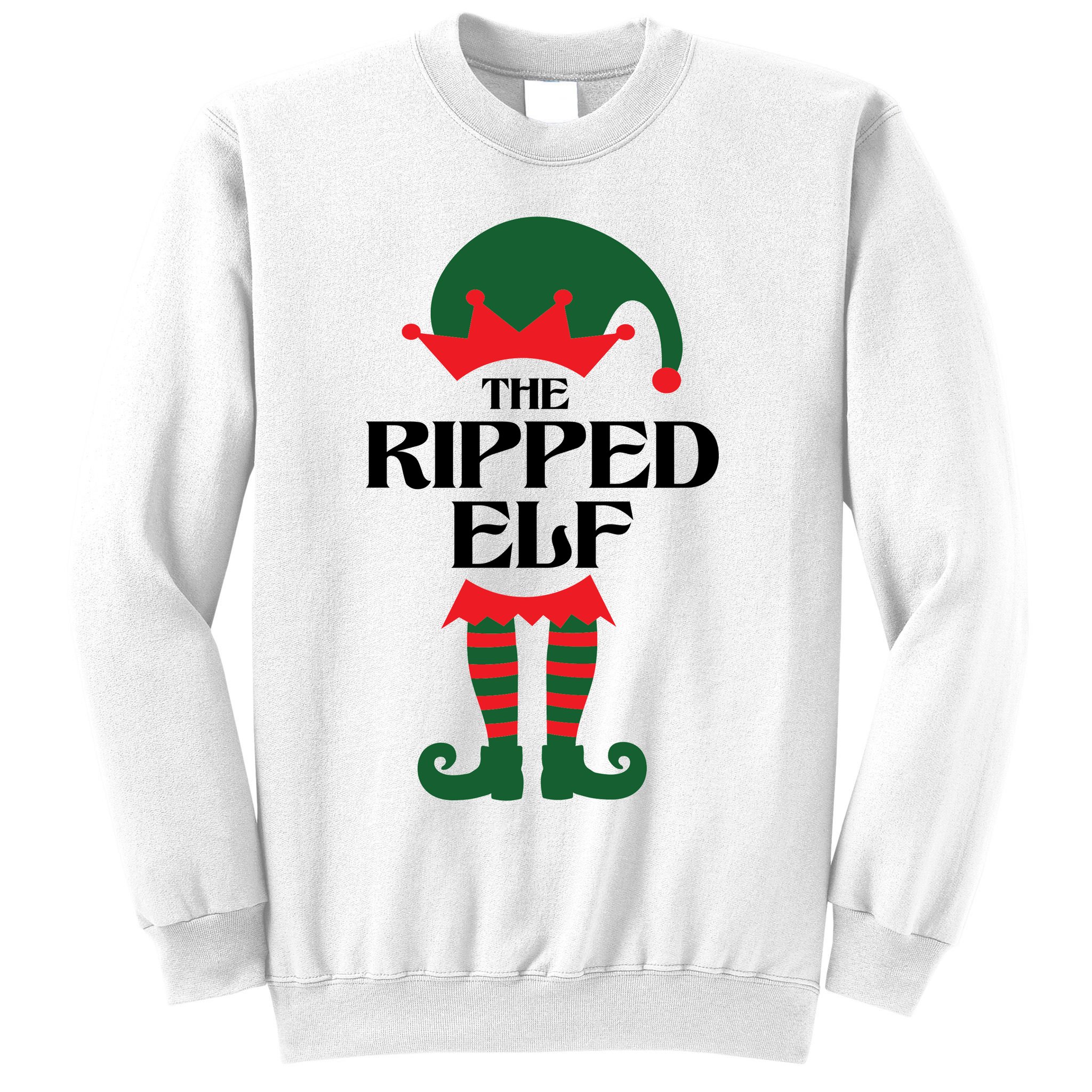 The Ripped Elf Funny Family Matching Christmas Sweatshirt