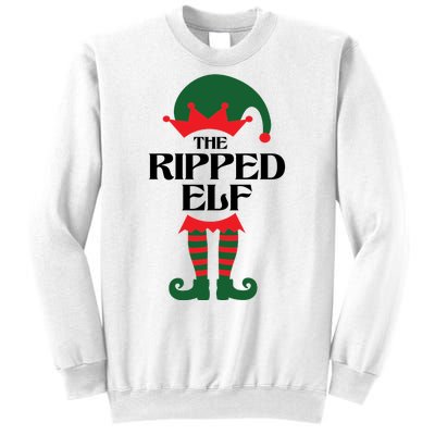 The Ripped Elf Funny Family Matching Christmas Sweatshirt