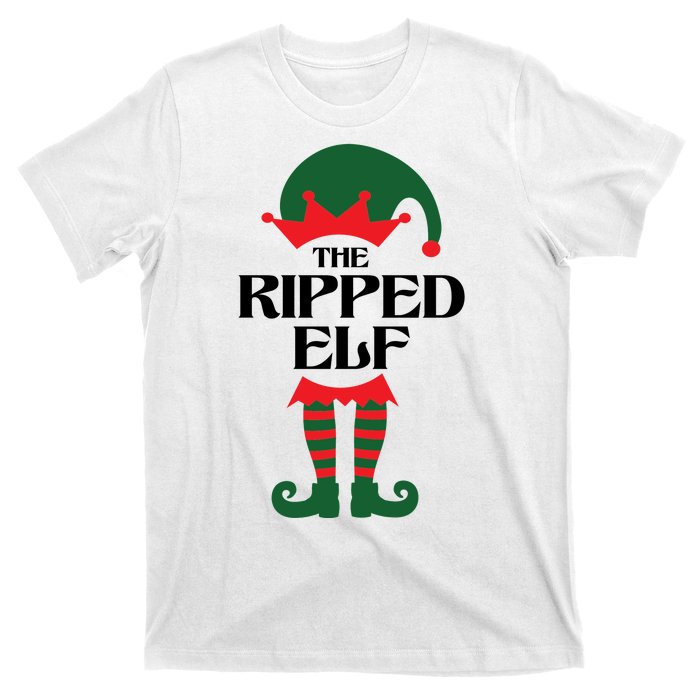 The Ripped Elf Funny Family Matching Christmas T-Shirt