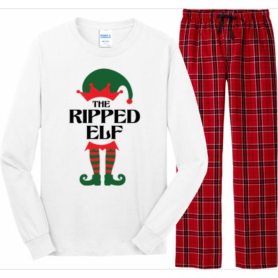 The Ripped Elf Funny Family Matching Christmas Long Sleeve Pajama Set