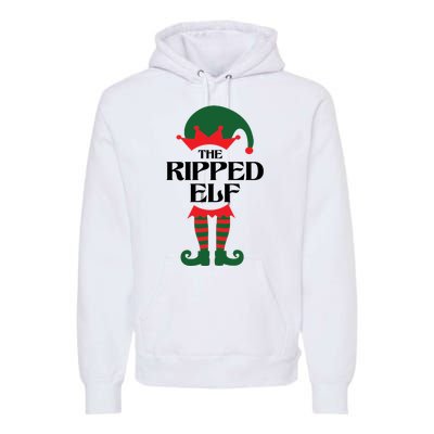 The Ripped Elf Funny Family Matching Christmas Premium Hoodie