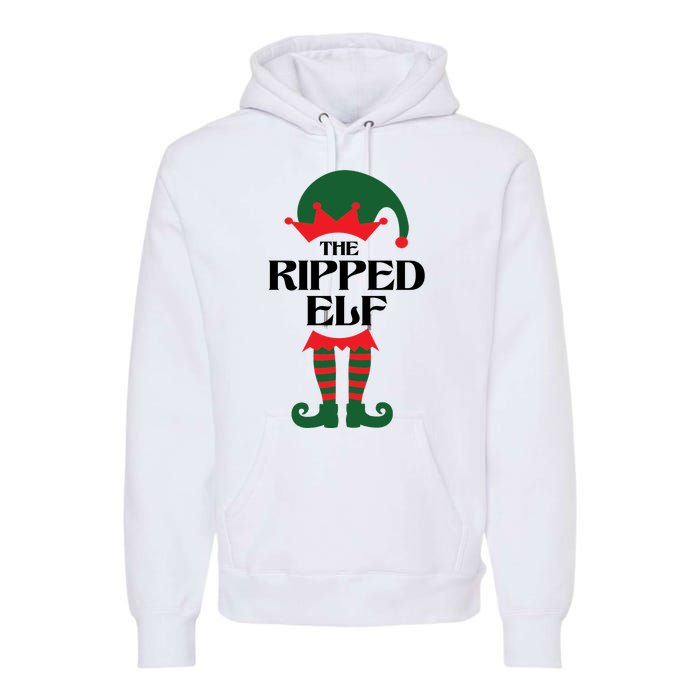 The Ripped Elf Funny Family Matching Christmas Premium Hoodie