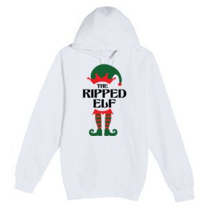 The Ripped Elf Funny Family Matching Christmas Premium Pullover Hoodie