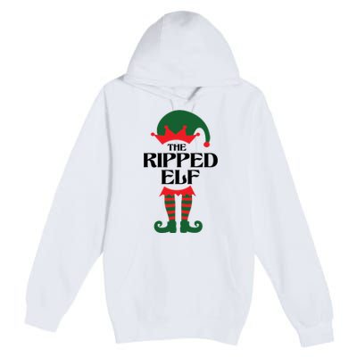 The Ripped Elf Funny Family Matching Christmas Premium Pullover Hoodie