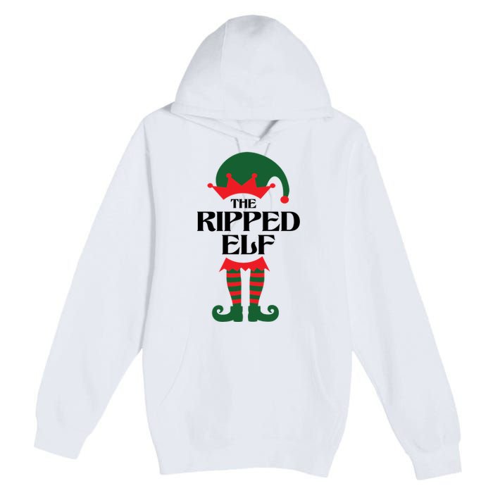 The Ripped Elf Funny Family Matching Christmas Premium Pullover Hoodie