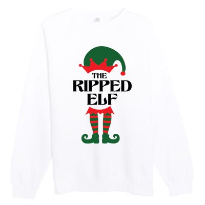 The Ripped Elf Funny Family Matching Christmas Premium Crewneck Sweatshirt