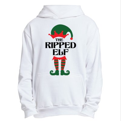 The Ripped Elf Funny Family Matching Christmas Urban Pullover Hoodie