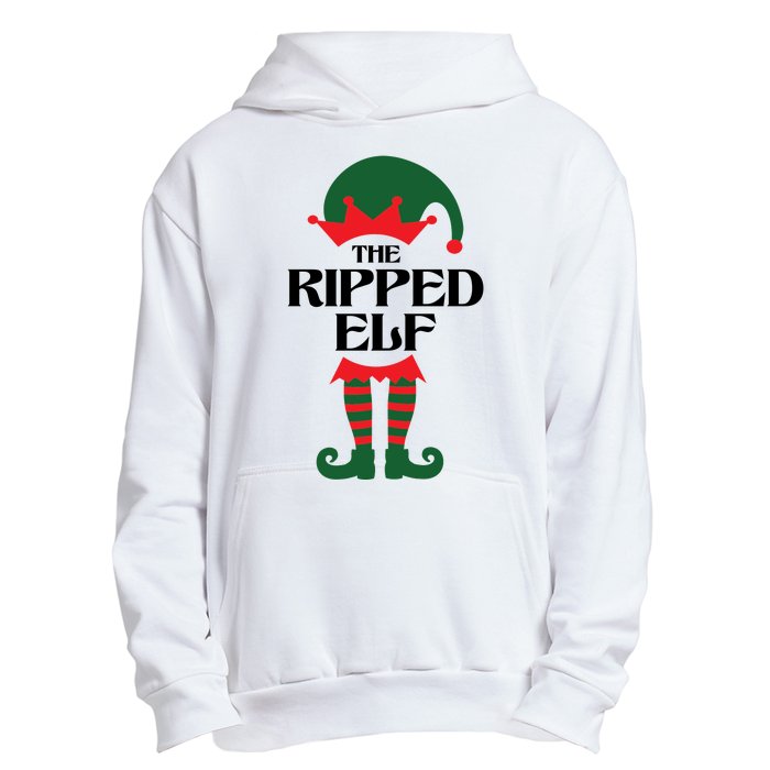 The Ripped Elf Funny Family Matching Christmas Urban Pullover Hoodie