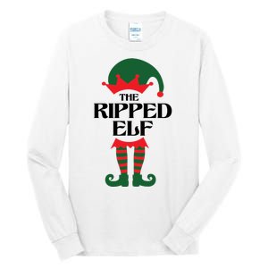 The Ripped Elf Funny Family Matching Christmas Tall Long Sleeve T-Shirt