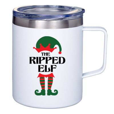The Ripped Elf Funny Family Matching Christmas 12oz Stainless Steel Coffee Mug