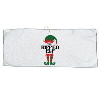 The Ripped Elf Funny Family Matching Christmas Large Microfiber Waffle Golf Towel