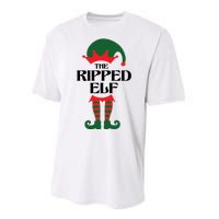 The Ripped Elf Funny Family Matching Christmas Performance Sprint T-Shirt