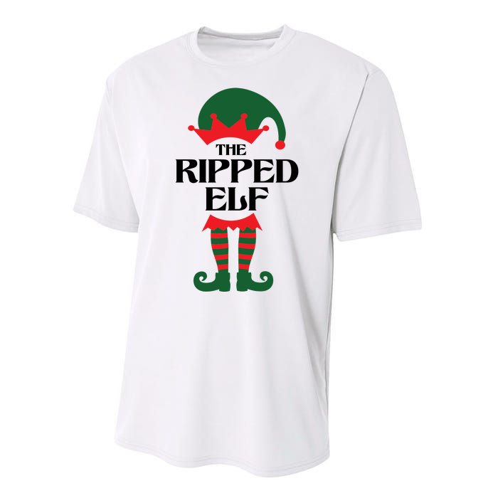 The Ripped Elf Funny Family Matching Christmas Performance Sprint T-Shirt