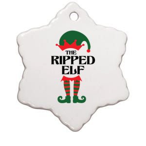 The Ripped Elf Funny Family Matching Christmas Ceramic Star Ornament