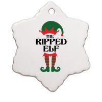 The Ripped Elf Funny Family Matching Christmas Ceramic Star Ornament