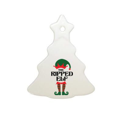 The Ripped Elf Funny Family Matching Christmas Ceramic Tree Ornament