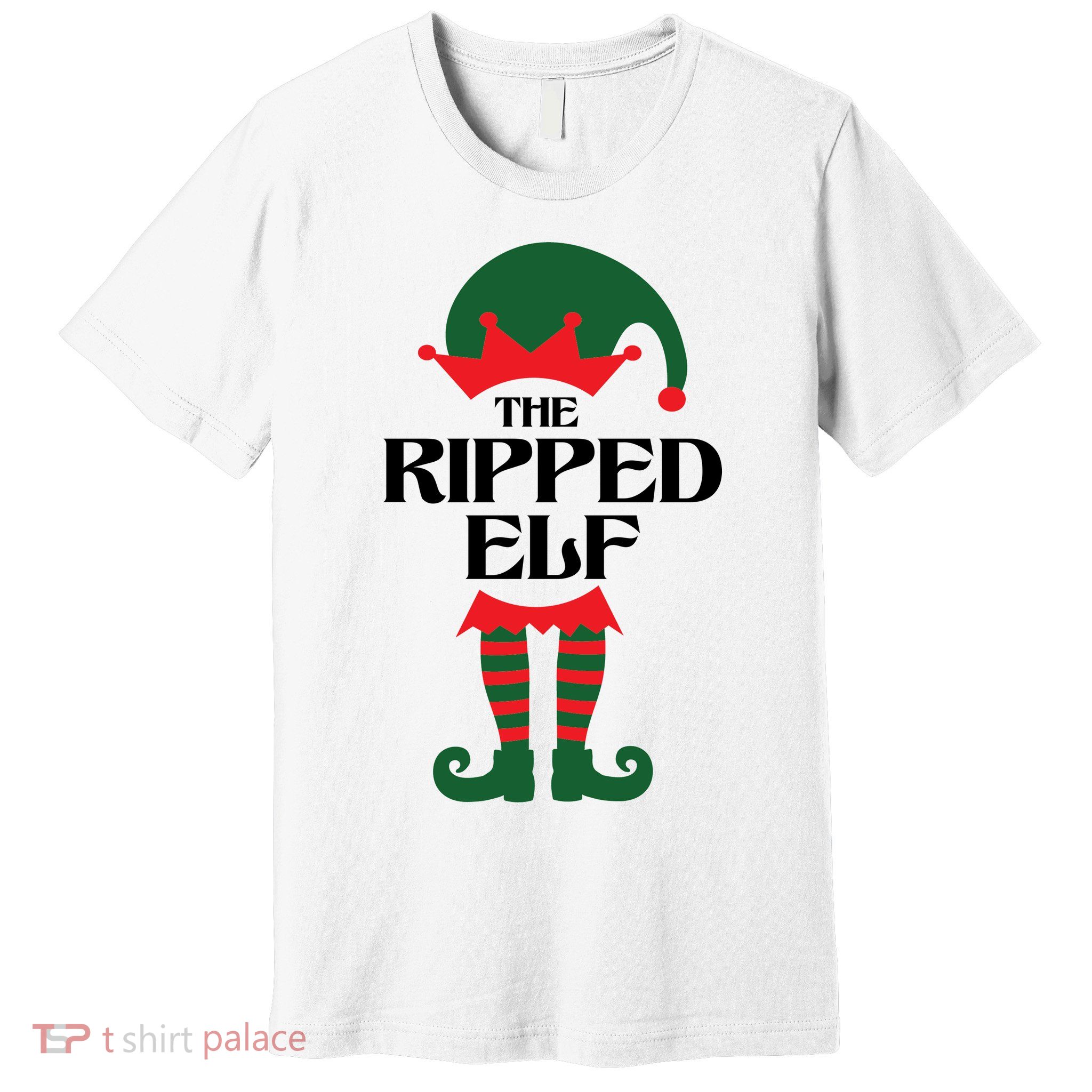 The Ripped Elf Funny Family Matching Christmas Premium T-Shirt