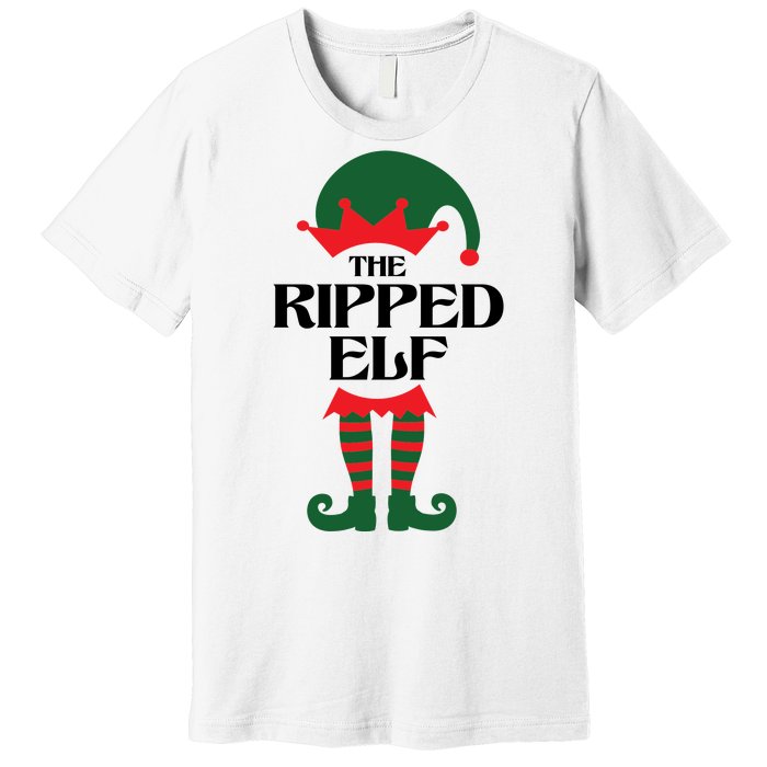 The Ripped Elf Funny Family Matching Christmas Premium T-Shirt