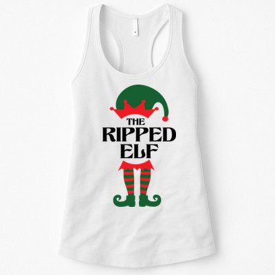 The Ripped Elf Funny Family Matching Christmas Womens Tank Top