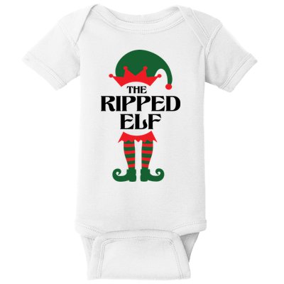 The Ripped Elf Funny Family Matching Christmas Baby Bodysuit