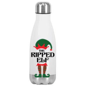 The Ripped Elf Funny Family Matching Christmas Stainless Steel Insulated Water Bottle