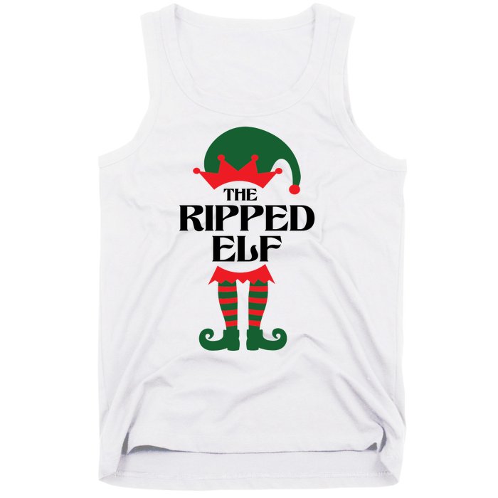 The Ripped Elf Funny Family Matching Christmas Tank Top