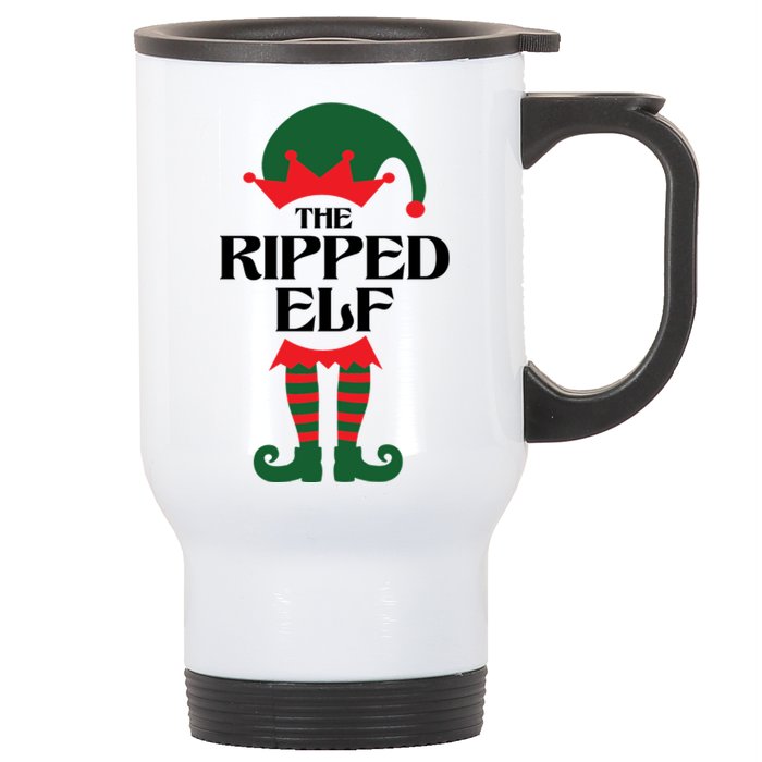 The Ripped Elf Funny Family Matching Christmas Stainless Steel Travel Mug