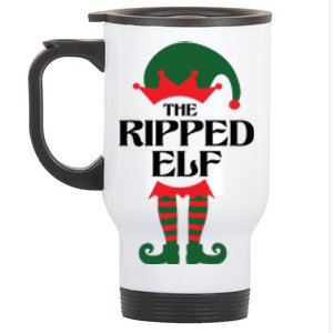 The Ripped Elf Funny Family Matching Christmas Stainless Steel Travel Mug