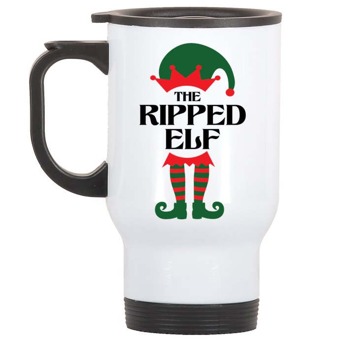 The Ripped Elf Funny Family Matching Christmas Stainless Steel Travel Mug