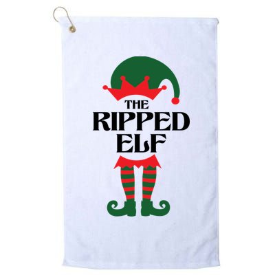 The Ripped Elf Funny Family Matching Christmas Golf Towel
