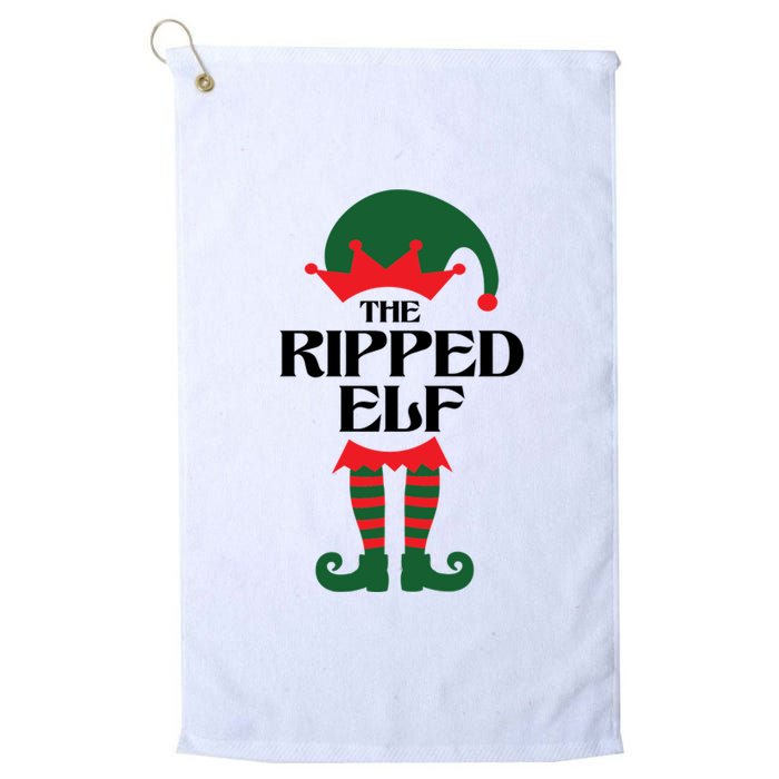 The Ripped Elf Funny Family Matching Christmas Platinum Collection Golf Towel