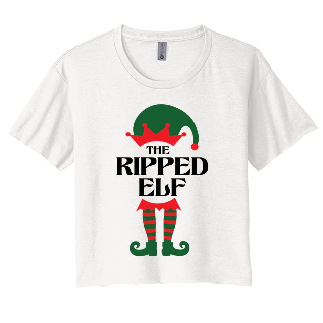 The Ripped Elf Funny Family Matching Christmas Crop Top