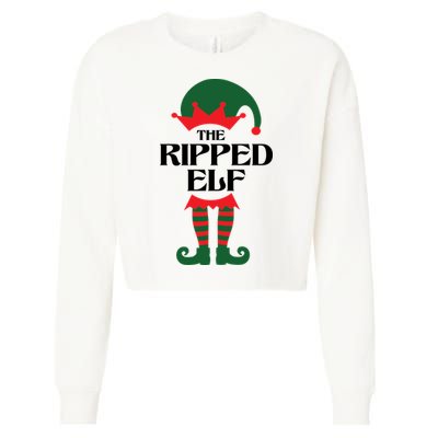 The Ripped Elf Funny Family Matching Christmas Cropped Pullover Crew