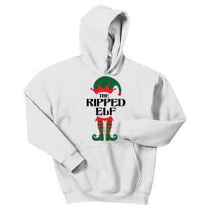 The Ripped Elf Funny Family Matching Christmas Kids Hoodie