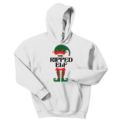 The Ripped Elf Funny Family Matching Christmas Kids Hoodie