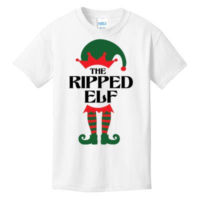 The Ripped Elf Funny Family Matching Christmas Kids T-Shirt