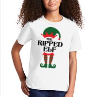 The Ripped Elf Funny Family Matching Christmas Kids T-Shirt