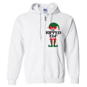 The Ripped Elf Funny Family Matching Christmas Full Zip Hoodie