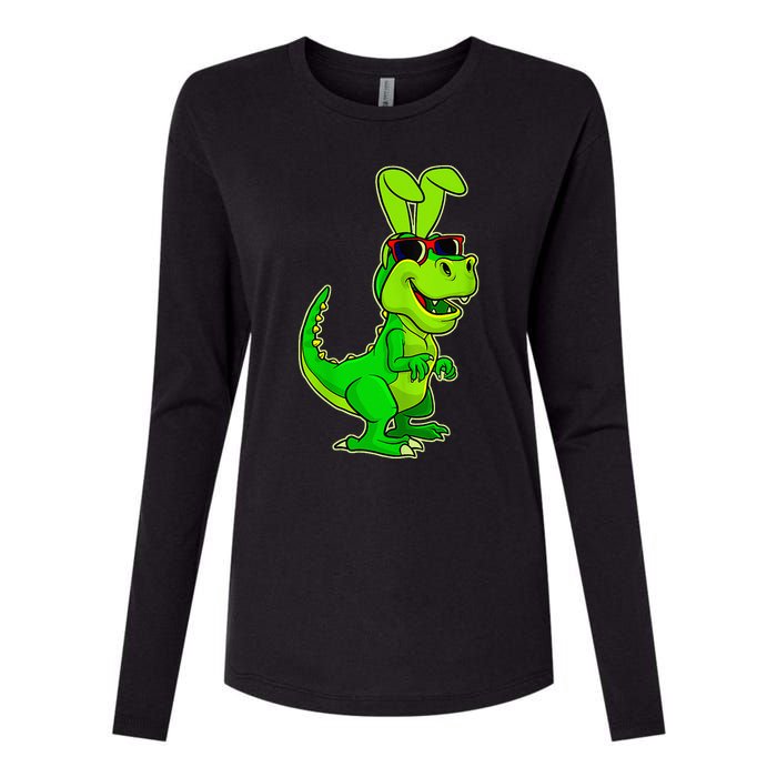 T Rex Easter Bunny Funny Dinosaur Basket Stuffers Womens Cotton Relaxed Long Sleeve T-Shirt