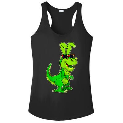 T Rex Easter Bunny Funny Dinosaur Basket Stuffers Ladies PosiCharge Competitor Racerback Tank