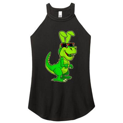 T Rex Easter Bunny Funny Dinosaur Basket Stuffers Women's Perfect Tri Rocker Tank