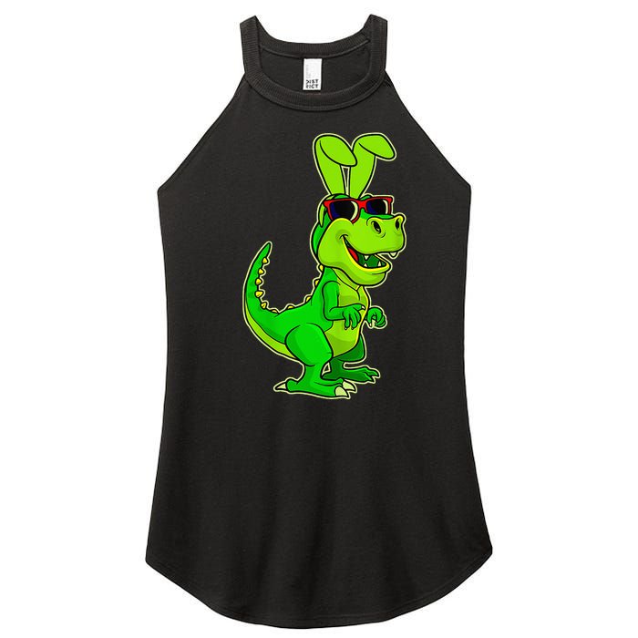 T Rex Easter Bunny Funny Dinosaur Basket Stuffers Women's Perfect Tri Rocker Tank