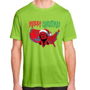 Trump Red Election Map Merry Christmas Trump Winner 2024 Adult ChromaSoft Performance T-Shirt