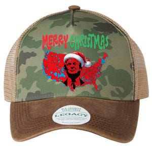 Trump Red Election Map Merry Christmas Trump Winner 2024 Legacy Tie Dye Trucker Hat