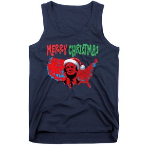 Trump Red Election Map Merry Christmas Trump Winner 2024 Tank Top