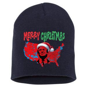 Trump Red Election Map Merry Christmas Trump Winner 2024 Short Acrylic Beanie