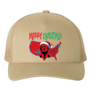 Trump Red Election Map Merry Christmas Trump Winner 2024 Yupoong Adult 5-Panel Trucker Hat