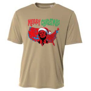 Trump Red Election Map Merry Christmas Trump Winner 2024 Cooling Performance Crew T-Shirt