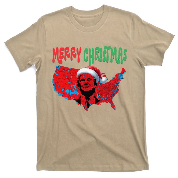 Trump Red Election Map Merry Christmas Trump Winner 2024 T-Shirt